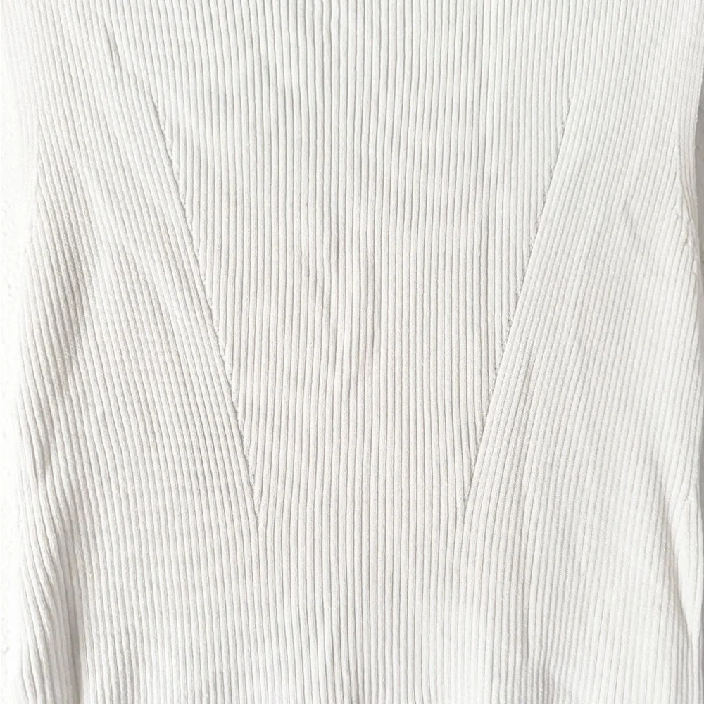 Mossimo  Dutti Ribbed Knit White Sleeveless Dress with Key Hole Back Size Large - Picture 6 of 9